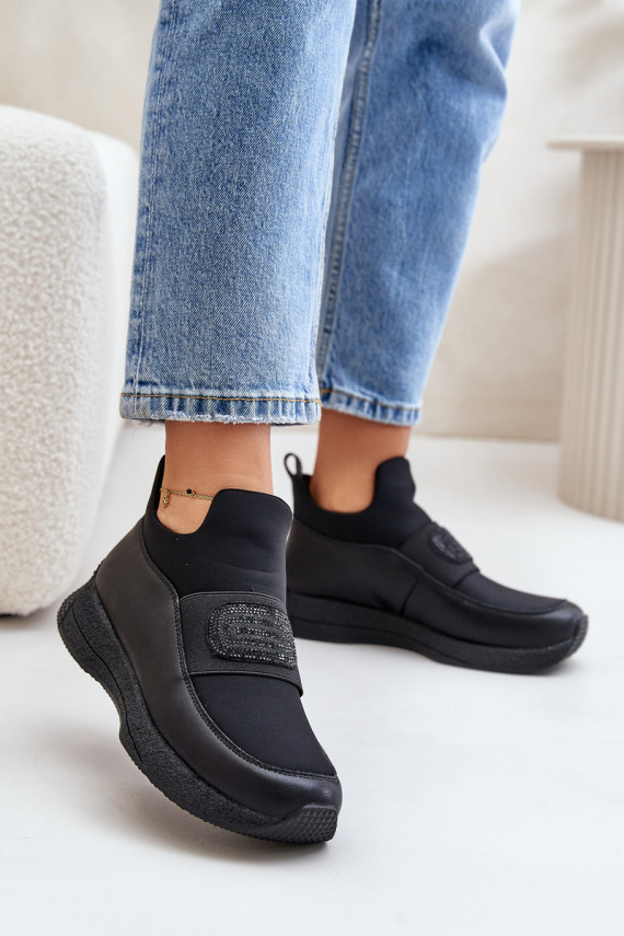 Sporty Shoes On Platform Leather Black Artiker 55C0035