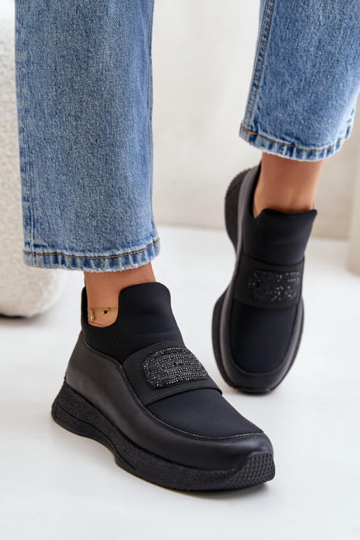 Sporty Shoes On Platform Leather Black Artiker 55C0035