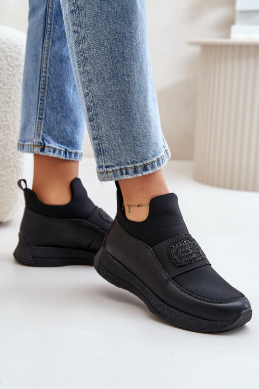 Sporty Shoes On Platform Leather Black Artiker 55C0035