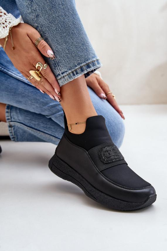 Sporty Shoes On Platform Leather Black Artiker 55C0035