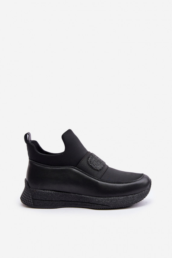 Sporty Shoes On Platform Leather Black Artiker 55C0035