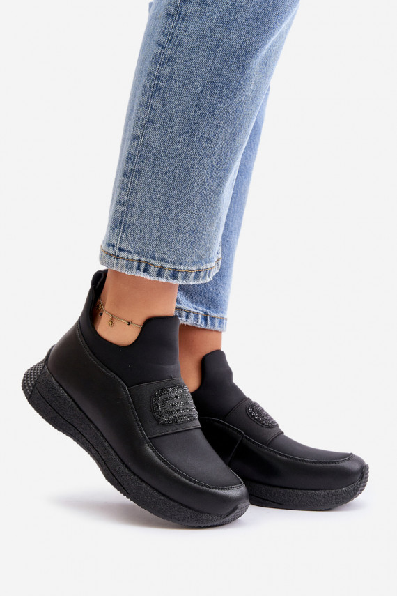Sporty Shoes On Platform Leather Black Artiker 55C0035