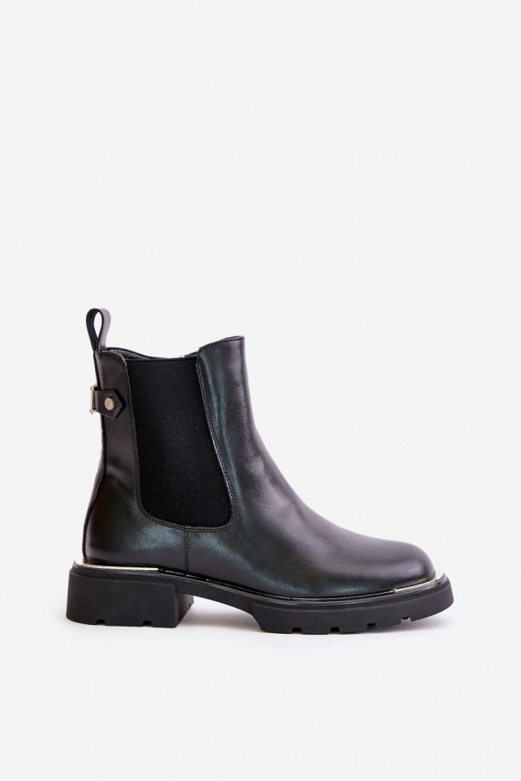 Leather Ankle Boots With Zipper GOE OO2N4147-E2 Black