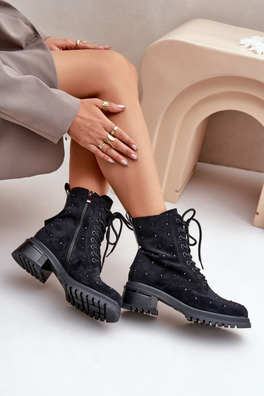 Embellished Women's Work Boots Insulated D&A Black MR880-017