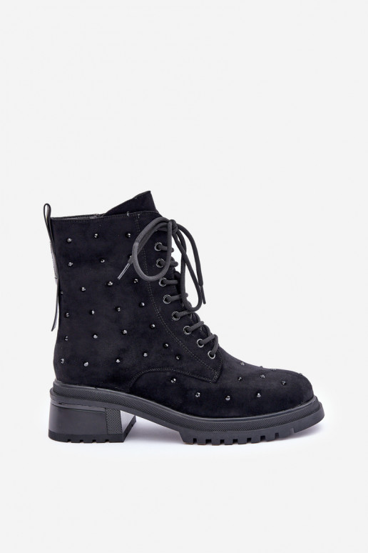 Embellished Women's Work Boots Insulated D&A Black MR880-017