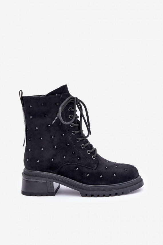 Embellished Women's Work Boots Insulated D&A Black MR880-017