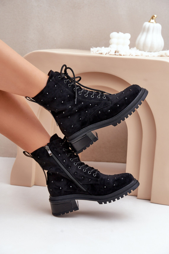 Embellished Women's Work Boots Insulated D&A Black MR880-017
