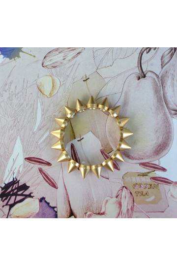 Matte Gold Spiked Bracelet 2