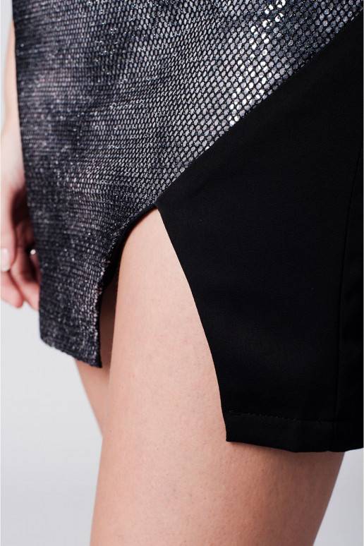 Fancy Snake Print Skirt with A Cut Away Front