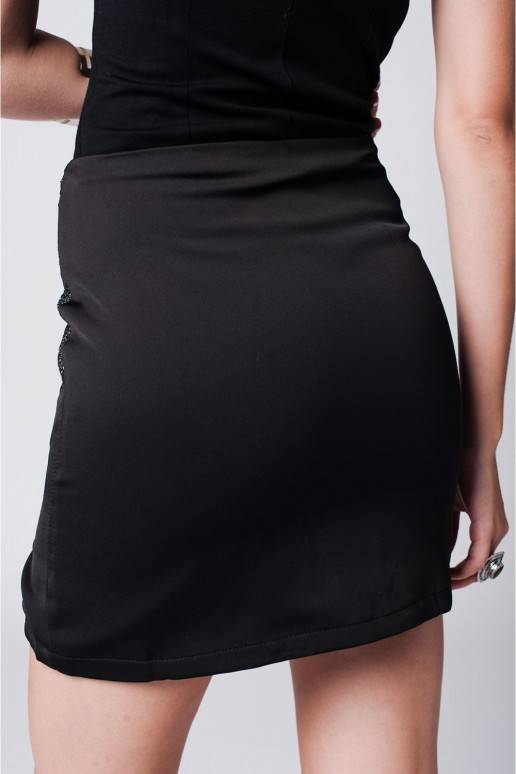 Fancy Snake Print Skirt with A Cut Away Front