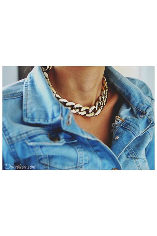 Kaklo papuošalas aukso spalvos Diavolesa - 7