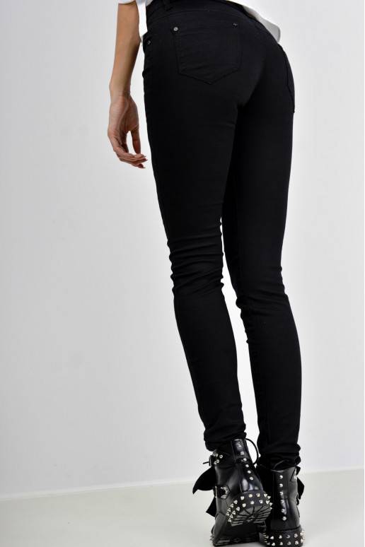 Black skinny pants with rips