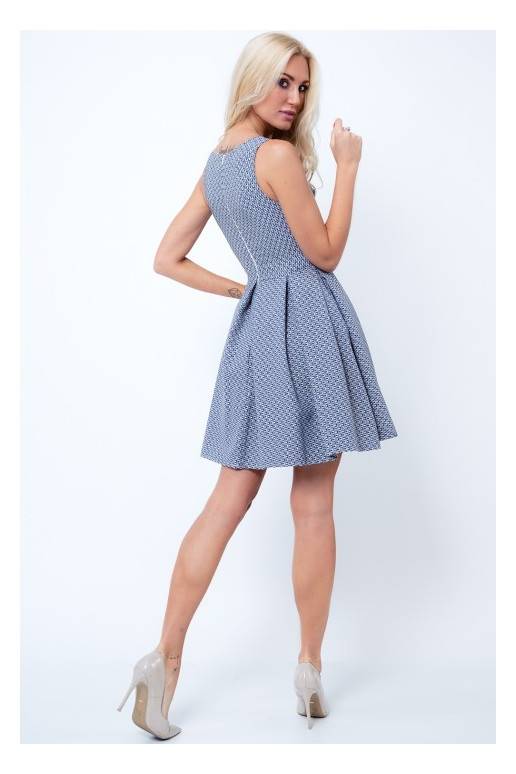 Party dress with opewnwork sleeves and neckline