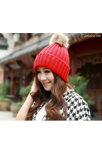 Red warm winter hat