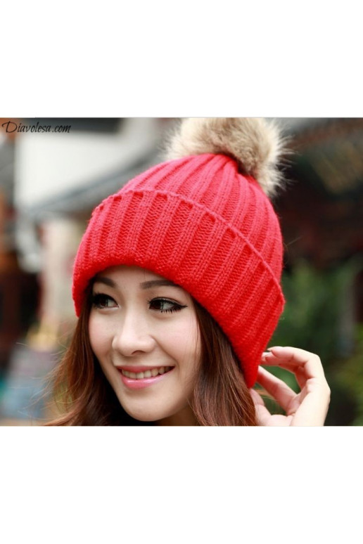 Red warm winter hat