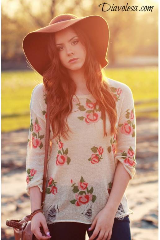Flowery sweater