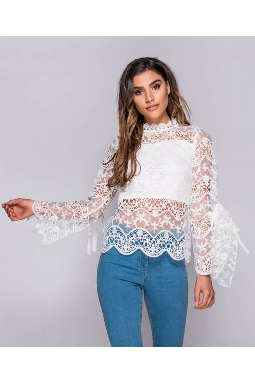 Bohemian Lace Blouse in White