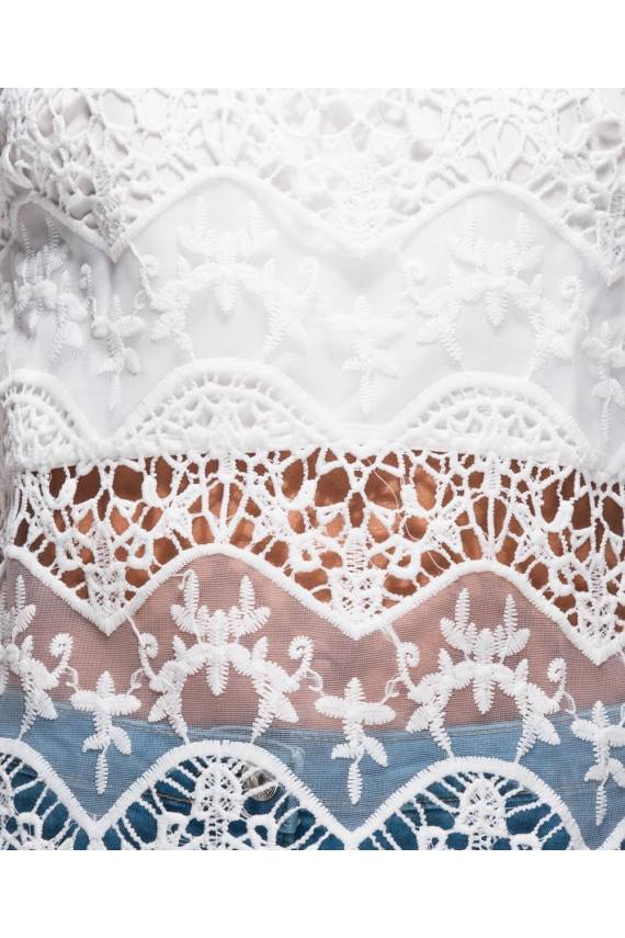  Bohemian Lace Blouse in White