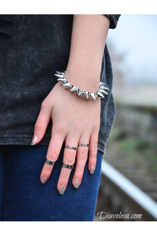 Spiked Silver Bracelet