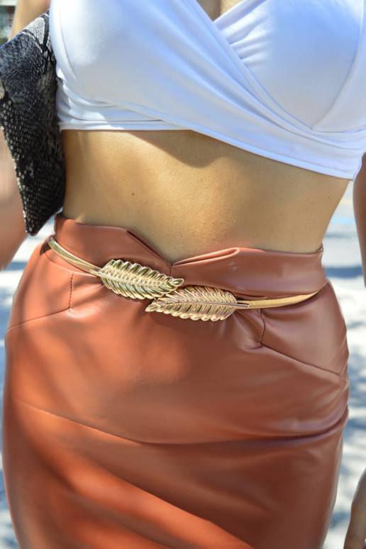 Strechy Waist Belt in Gold