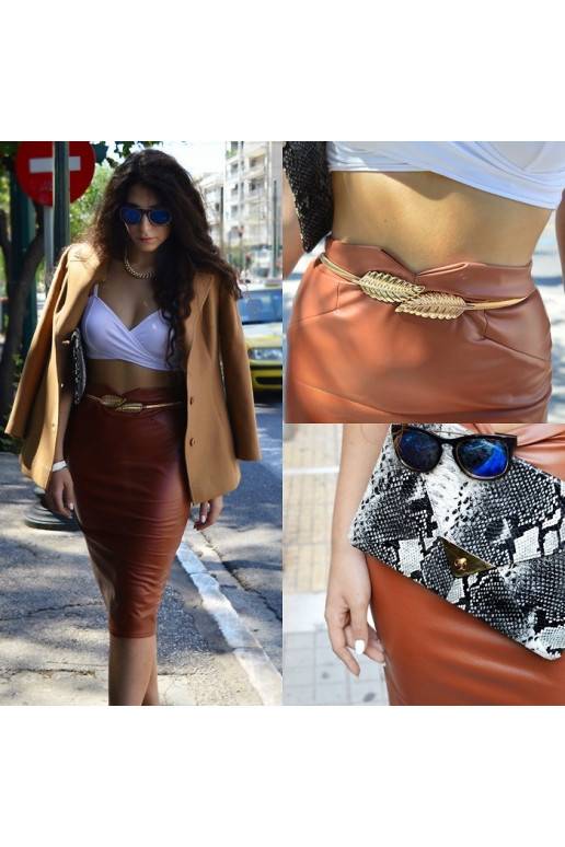 Strechy Waist Belt in Gold