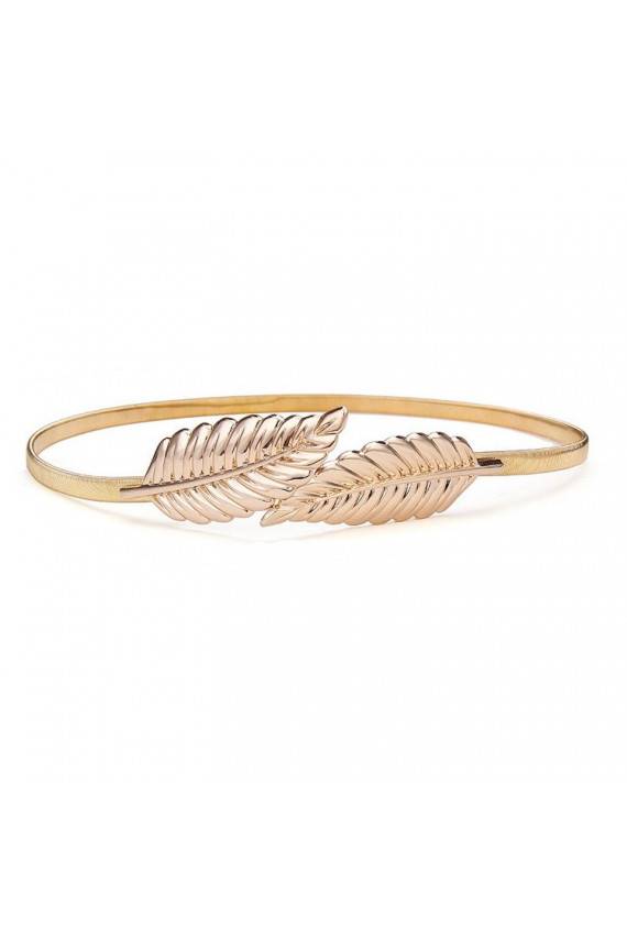 Strechy Waist Belt in Gold