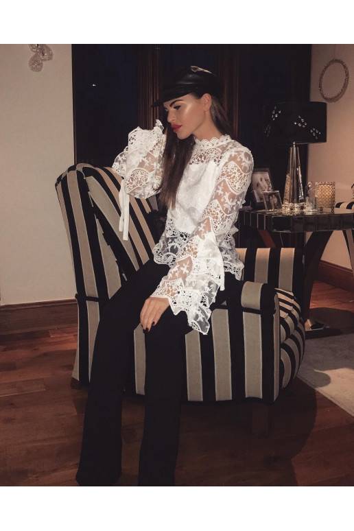  Bohemian Lace Blouse in White