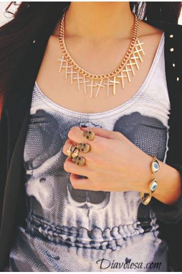 Kaklo papuošalas aukso spalvos Diavolesa - 2