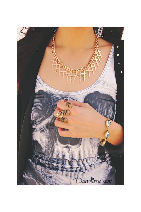 Kaklo papuošalas aukso spalvos Diavolesa - 2