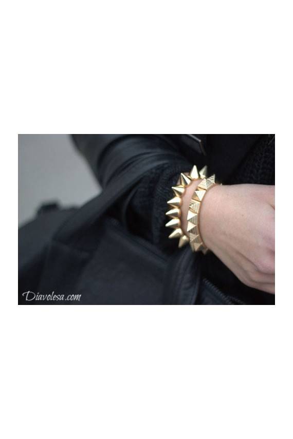 Matte Gold Spiked Bracelet