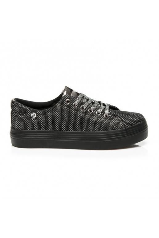 Exclusive shiny black and silver platform shoes AB-37S