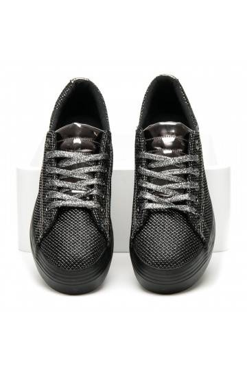 Exclusive shiny black and silver platform shoes AB-37S 2