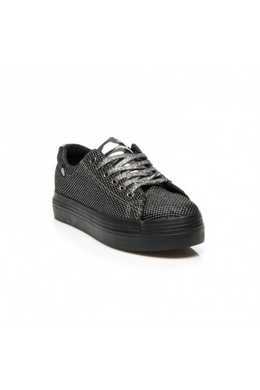 Exclusive shiny black and silver platform shoes AB-37S