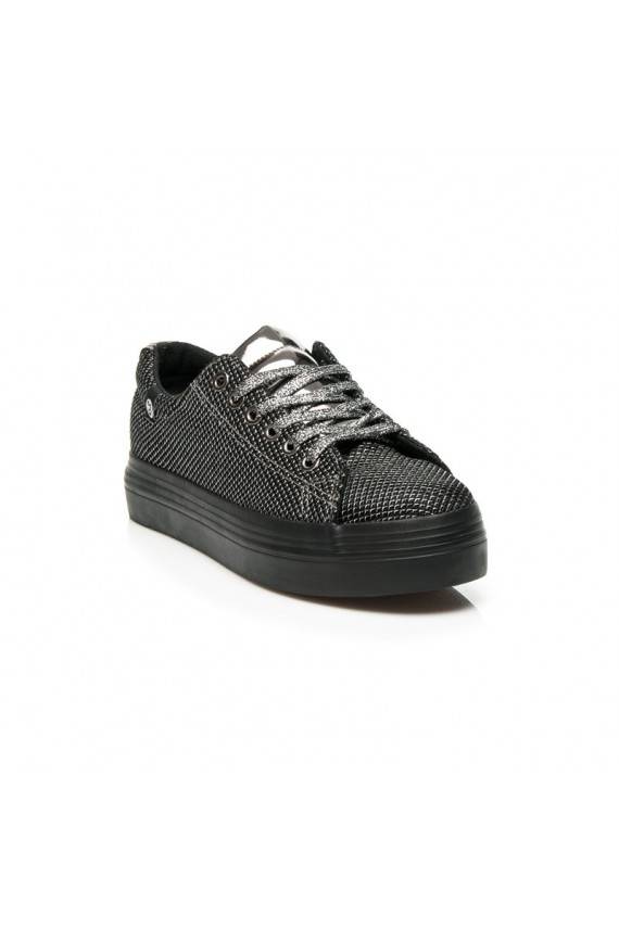 Exclusive shiny black and silver platform shoes AB-37S