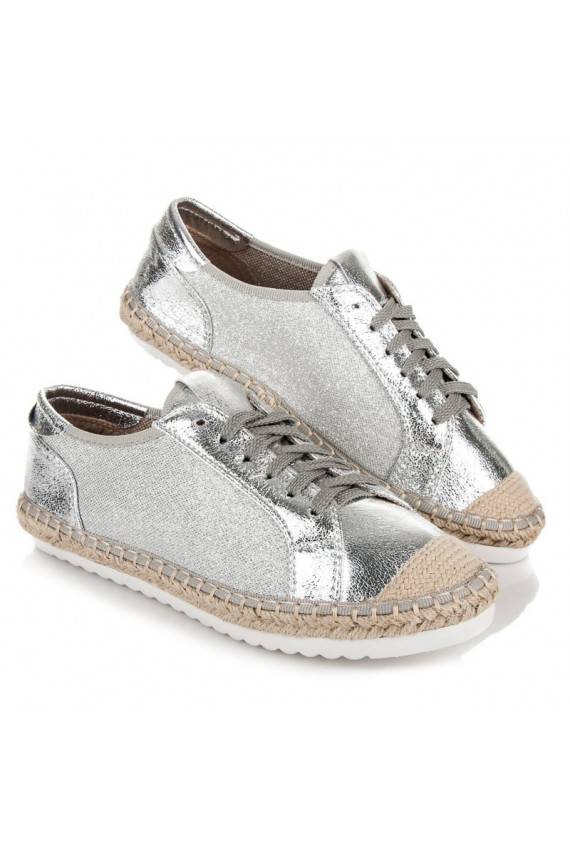 Textile gray and silver espadrilles HSYFA11S