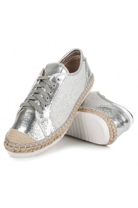 Textile gray and silver espadrilles HSYFA11S