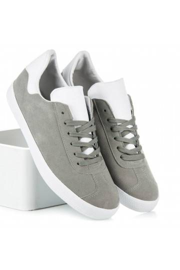 Men's gray and white casual shoes 85-158G