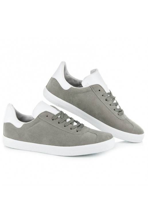 Men's gray and white casual shoes 85-158G