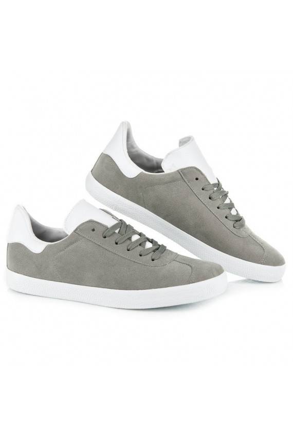 Men's gray and white casual shoes 85-158G