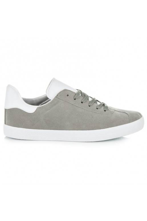 Men's gray and white casual shoes 85-158G