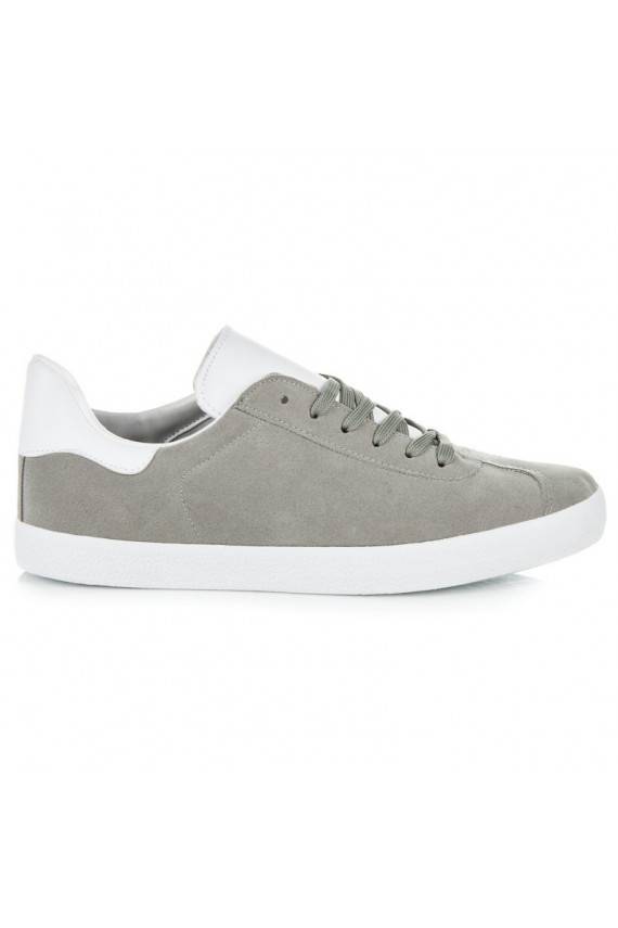 Men's gray and white casual shoes 85-158G