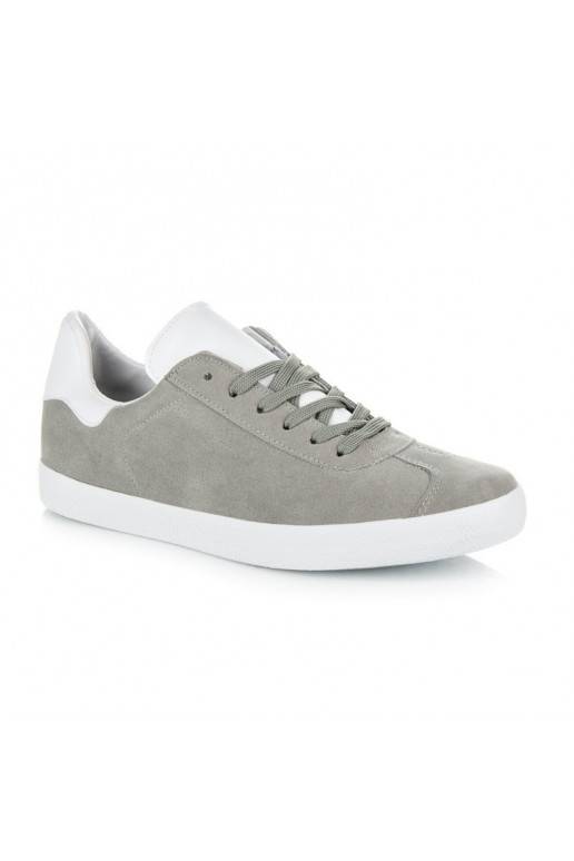 Men's gray and white casual shoes 85-158G