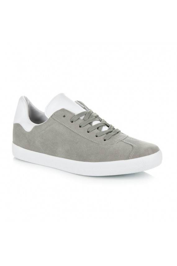 Men's gray and white casual shoes 85-158G