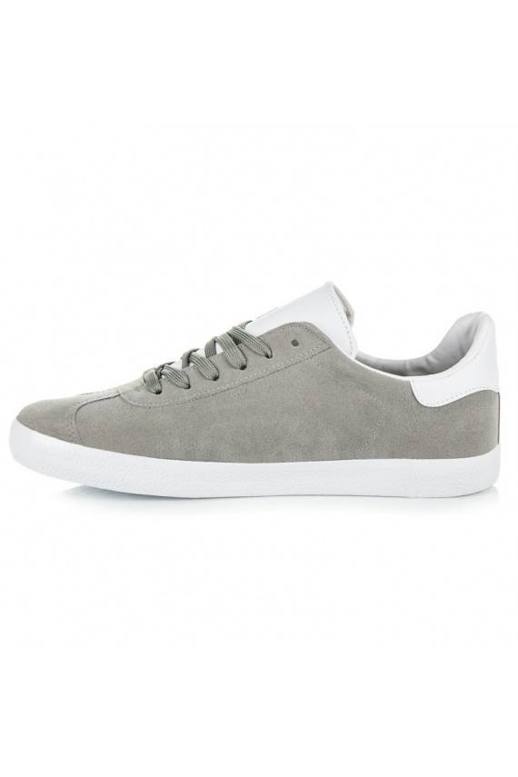 Men's gray and white casual shoes 85-158G