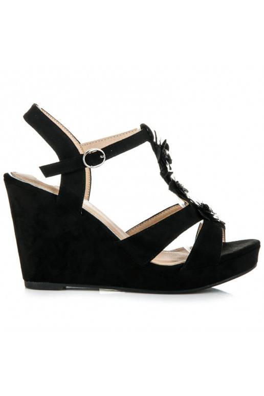 Stylish black platform sandals B501B
