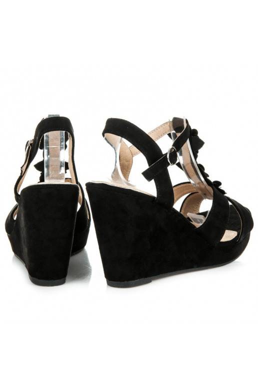 Stylish black platform sandals B501B