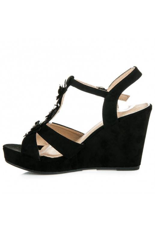 Stylish black platform sandals B501B