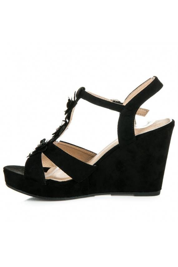 Stylish black platform sandals B501B