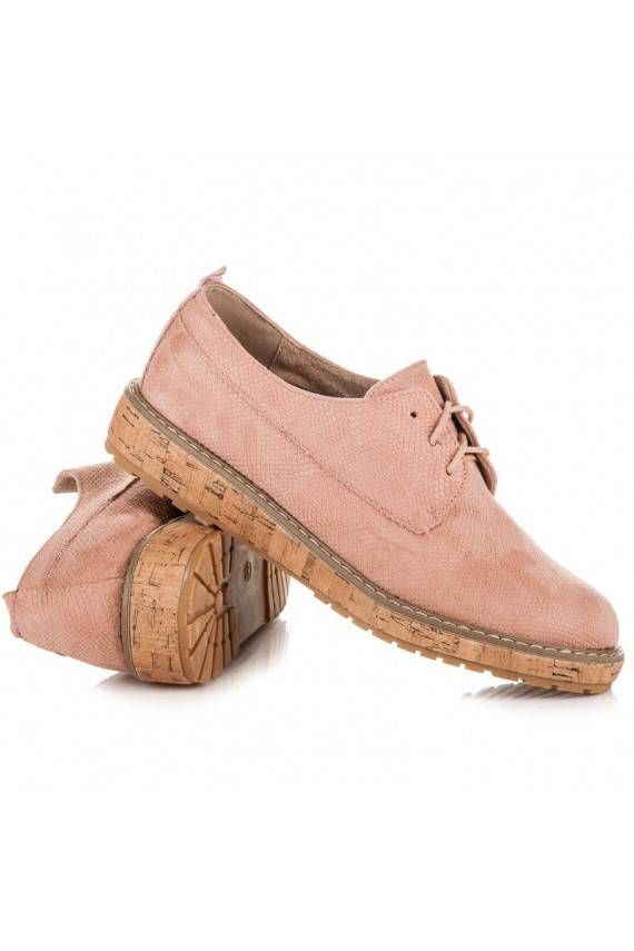 Pink half shoes VICES with cork soles 7152-20P