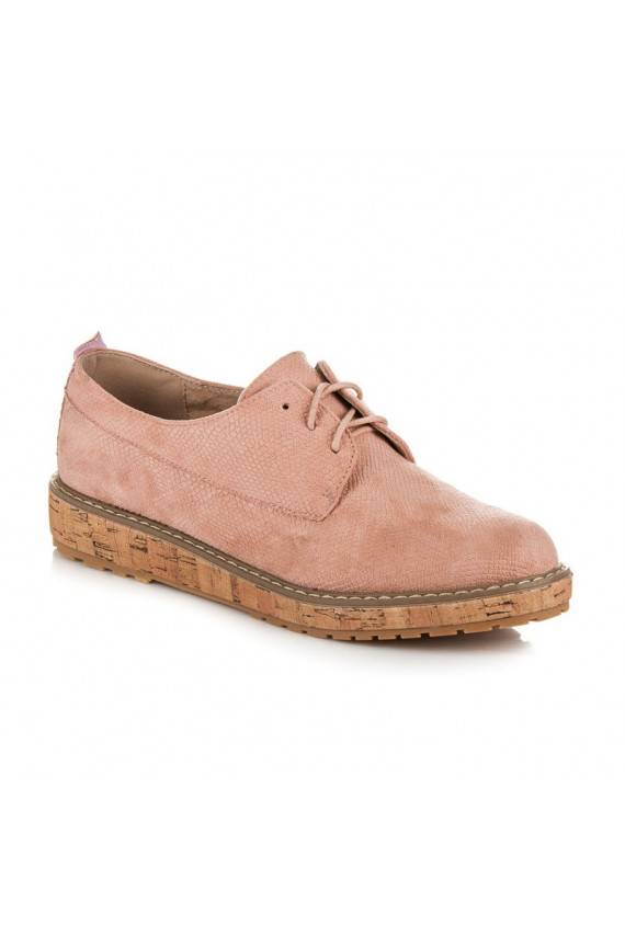 Pink half shoes VICES with cork soles 7152-20P